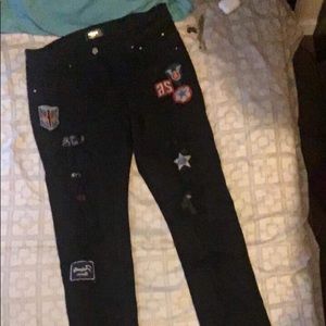 mike amiri art patch jeans
